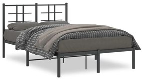 355559 vidaXL Cadru de pat metalic cu tăblie, negru, 120x200 cm