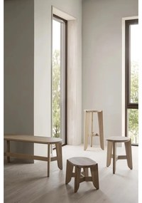 Scaun de bar în culoare naturală din lemn de stejar (înălțime șezut 75 cm) Eli – Blomus