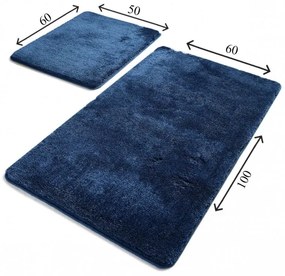 Set 2 covorase de baie Chilai Home 359CHL2322, 100x60 cm, Antibacterian, Acrilic, Albastru