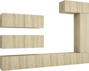 vidaXL Set de dulapuri TV, 7 piese, stejar sonoma, lemn prelucrat
