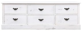 284132 vidaXL Bancă de hol, alb antichizat, 115 x 30 x 40 cm, lemn