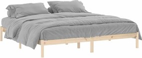 vidaXL Cadru de pat fără saltea, 193x203 cm, lemn masiv pin, king