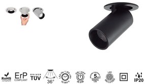 Spot LED 3000K incastrabil GARDA Mini 2,7cm negru