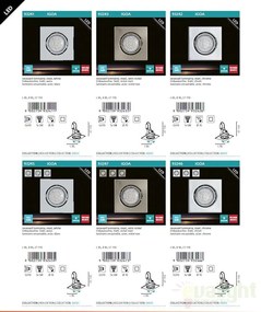 Set 3 spoturi, incastrabil pt. tavan fals, directionabil, dim. 9,5x9,5cm, LED Igoa 93245 EL