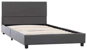 284775 vidaXL Cadru de pat, gri, 100x200 cm, piele ecologică