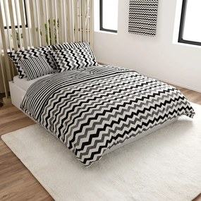 Lenjerie de pat din bumbac Renforce DUNGI alb-negru Dimensiune lenjerie de pat: 70 x 90 cm | 140 x 200 cm