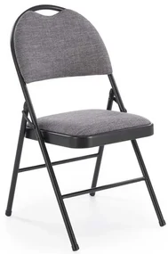 Scaun pliabil Dover, gri / negru