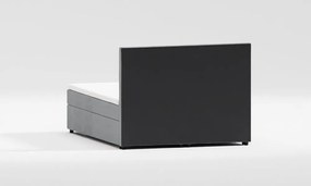 Pat boxspring gri deschis cu spațiu de depozitare 160x200 cm Rico – Ropez