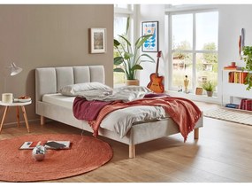 Pat matrimonial bej tapițat fără somieră 140x200 cm Joker – Meise Möbel