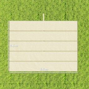 Outsunny Copertină de Schimb pentru Pergolă de Grădină cu 10 Orificii de Drenaj, Acoperire din Poliester, 250x255 cm, Gri | Aosom Romania