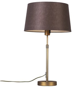 Lampă de masă din bronz cu abajur maro 35 cm reglabil - Parte