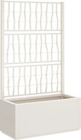 vidaXL Jardinieră de grădină cu spalier, alb, 80x36x140 cm, PP