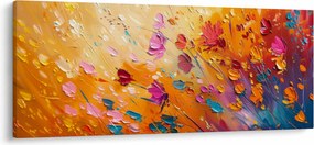Tablou - Pictură flori colorate (120x50 cm)