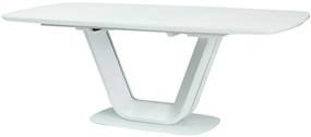 Masă de sufragerie extensibilă 140-200 cm Amanda (alb + alb) (pentru 8 și mai multe persoane). 1049881