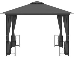 Foisor cu pereti laterali si acoperisuri duble, antracit, 3x3 m Antracit, 3 x 3 m