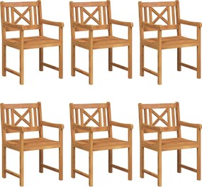 vidaXL Scaun pentru Grădină 6 pcs 56 x 56 x 90 cm Lemn Solid de Acacia