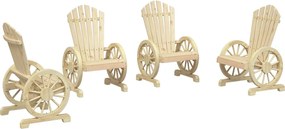 vidaXL Scaune de grădină Adirondack, 4 buc., lemn masiv de brad