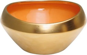 Bol portocaliu, din ceramica, 19.5 cm, Corfou