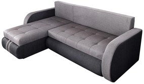 Coltar extensibil reversibil Siena Duo Antracit/Gri 243x141x81 cm cu lada de depozitare