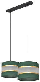 Lustră pe cablu HELEN 2xE27/15W/230V verde/auriu