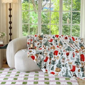 Patura microplus FESTIVE MAGIC, alba Dimensiune: 150 x 200 cm