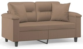 3153298 vidaXL Canapea cu 2 locuri, perne&pernuțe cappuccino 120 cm piele eco