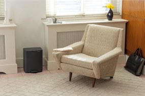 Cos de gunoi Brabantia Bo Pedal 1010133, 12 L, Inchidere usoara, Baza antiderapanta, Acoperire minerala, Gri inchis