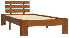 283178 vidaXL Cadru de pat, maro miere, 90 x 200 cm, lemn masiv de pin