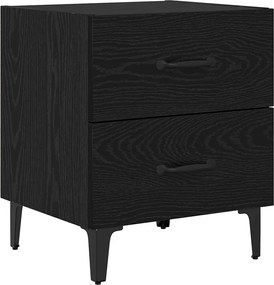 vidaXL Dulap de pat Stejar Negru 40 x 35 x 47,5 cm Lemn compozit