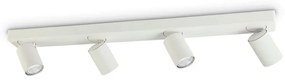 Plafoniera cu 4 spoturi directionabile RUDY PL4 BIANCO 229089 IDL