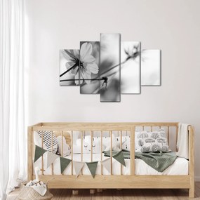 Tablou - Flori alb-negru (150x105 cm)