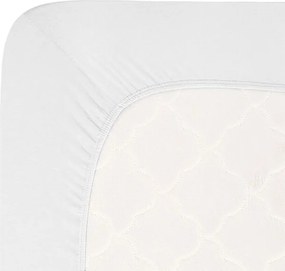 decoDoma Cearșaf elastic jersey cu elastan alb 180 x 200 cm