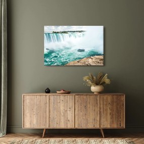 Tablou cu cascadele și corabie (90x60 cm)