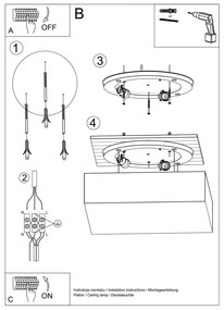 Plafonieră Sollux Mitra Ceiling, negru
