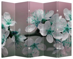 Paravan - Floare - turcoaz (210x170 cm)