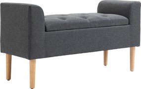 HOMCOM Banc de depozitare capitonat cu brațe, pentru dormitor, hol, sufragerie, suport 130 kg, 116 x 44 x 58, gri închis | Aosom Romania