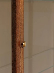 Vitrina din lemn de mango si sticla, cu aspect rustic, Azaria