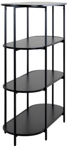 Vita Raft oval, 4 rafturi, negru, cadru negru 85x36x111 cm