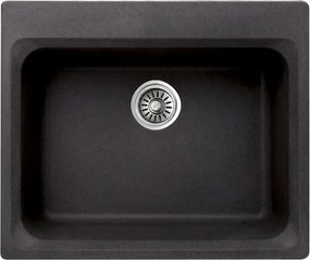 Chiuveta compozit Inter Ceramic finisaj granit negru 62x52cm fara picurator