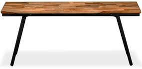 245411 vidaXL Bancă, Lemn de tec reciclat și oțel 110x35x45 cm