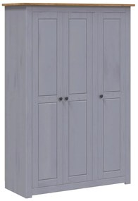 282662 vidaXL Șifonier cu 3 uși, gri, 118 x 50 x 171,5 cm, pin gama Panama