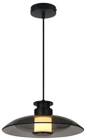 Lustra Suspendata LED, Ambientala, Sticla Fumurie, 10W, ZB-25142