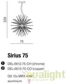 Lustra moderna design deosebit 75cm SIRIUS CH