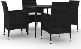 vidaXL Set mobilier de grădină cu perne 5 piese poliratan & sticlă