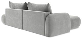 Colțar gri deschis extensibil (cu colț pe partea stângă/cu șezlong) Hale – Makamii