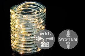 diLED cablu luminos 60 LED alb cald + sursă de alimentare