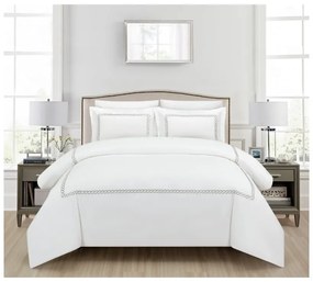 Lenjerie de pat albă din bumbac satinat pentru pat de o persoană cu cearceaf inclus, cu 6 piese 140x200 cm Whispered Serenity – Mila Home Luxury