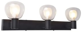 Aplica de perete pentru baie POLA, 3xG9/5W/230V, IP44, negru/transparent
