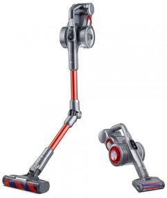 Aspirator vertical JIMMY H9 Flex, 600 W, 200 AW, 0,6 l, pliabil, autonomie 80 de minute, afișaj LED, tehnologie Double Cyclon, roșu/grizonat