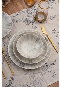 Set veselă 24 piese din porțelan, gri